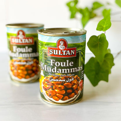 Sultan Brand Foule Mudammas, Medium Fava Beans, High in Dietary Fiber, No Fat, No Cholesterol, 14.80oz