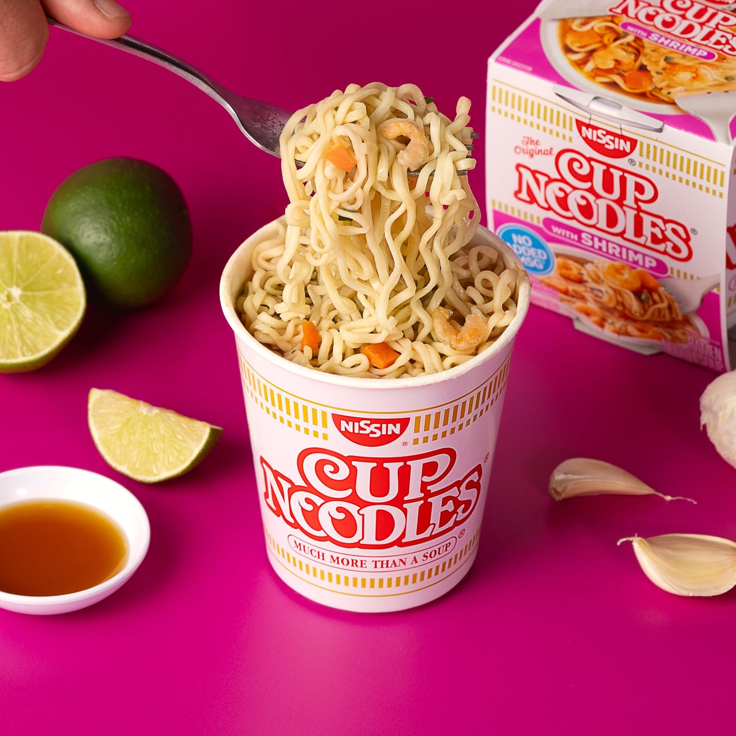 Nissin Cup Noodles Soup, Shrimp Flavor, Microwaveable Paper Cups, Instant Ramen, 2.25 Ounce (Pack of 12)