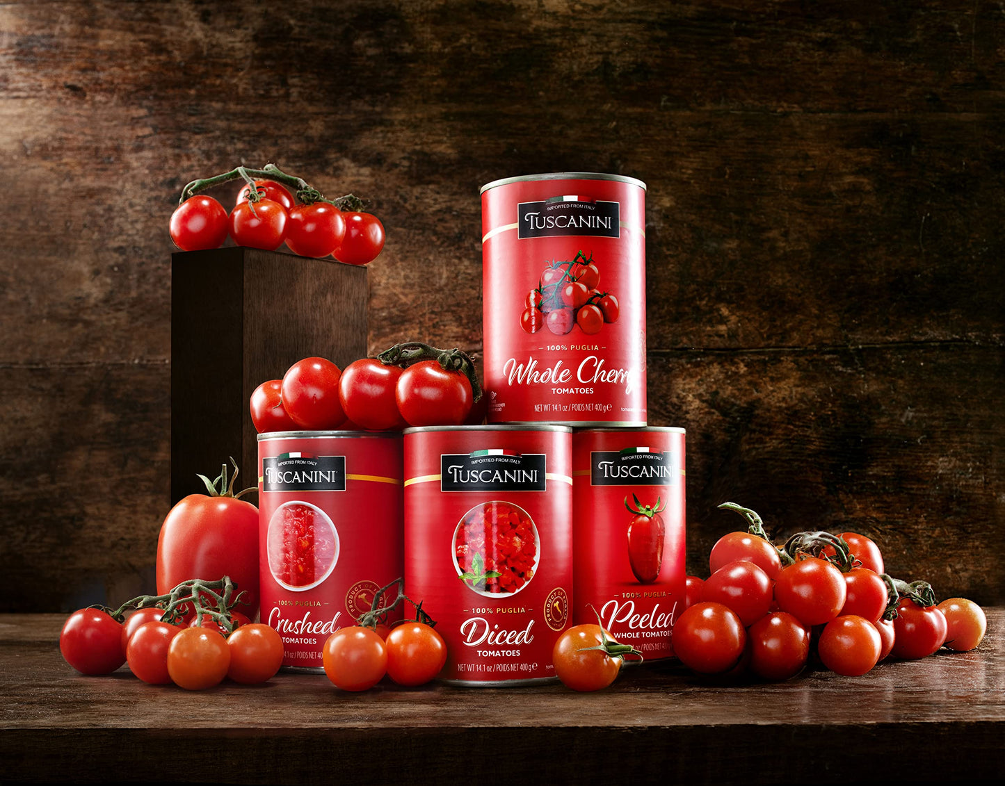 Tuscanini Whole Cherry Tomatoes 14.1oz (4 Pack) | Imported From Italy, Delicious Taste & Texture, BPA Free Lined Can, Kosher for Passover