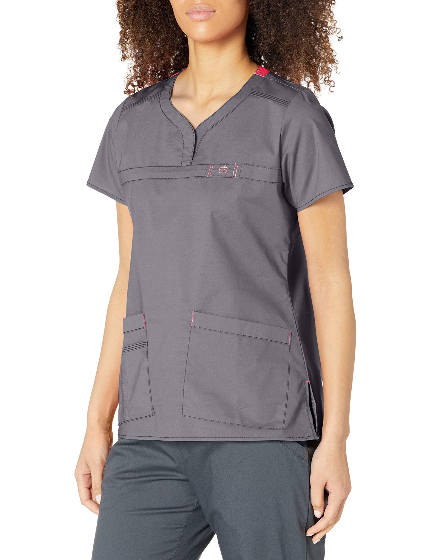 WonderWink Women's Wonderflex Patience Scrub Top, Pewter, Small
