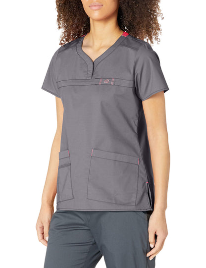 WonderWink Women's Wonderflex Patience Scrub Top, Pewter, Small