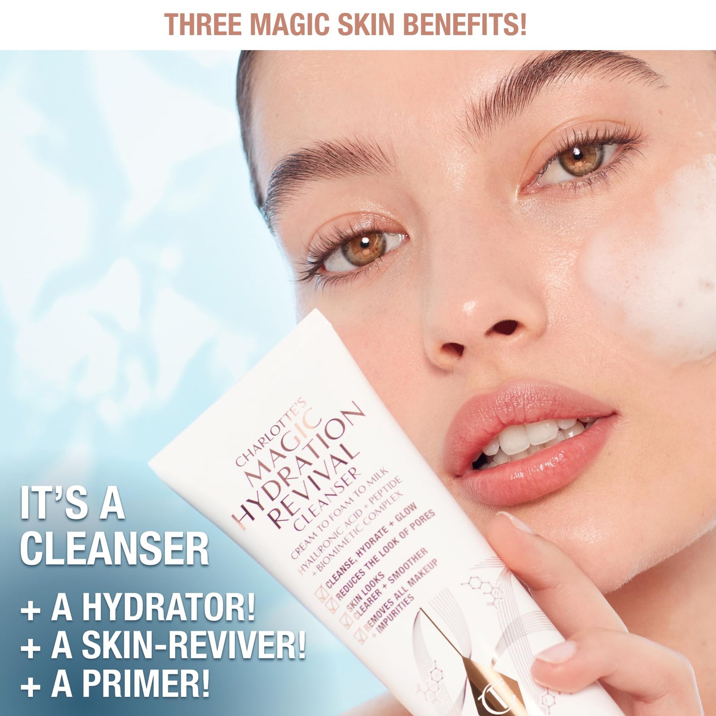 Charlotte Tilbury Immediate Skin Revival Mini Skin Care Set - Travel Size Skincare Kit with Glow Toner, Magic Serum & Magic Cream for a Healthy, Radiant Glow
