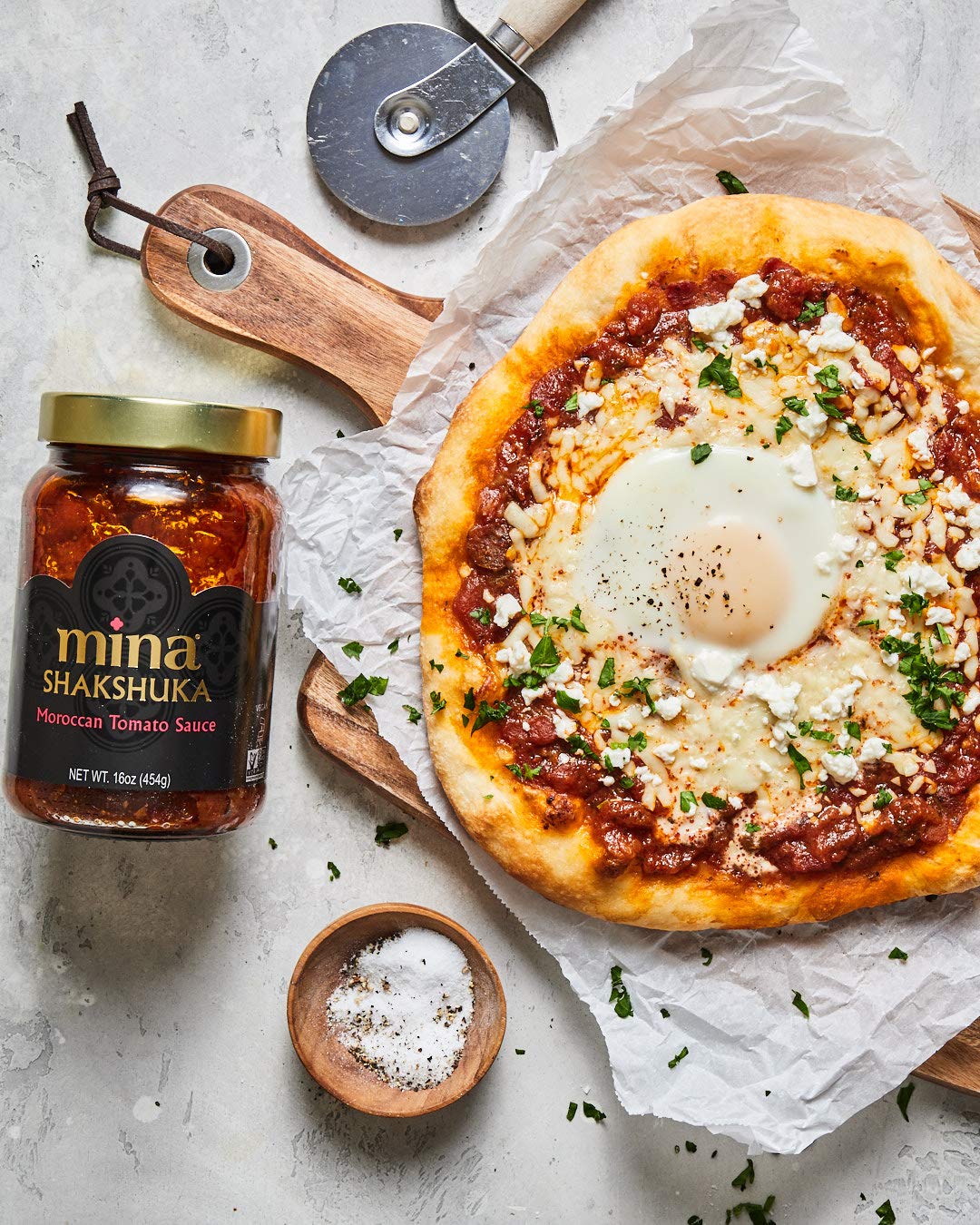 Mina Shakshuka Sauce, Moroccan Tomato Sauce, 16 Oz Sugar Free Sauce, Keto Friendly, Perfect to Use as Pasta Sauce and Simmer Sauce, Delicious with Eggs, Pizza, Sandwiches, and More