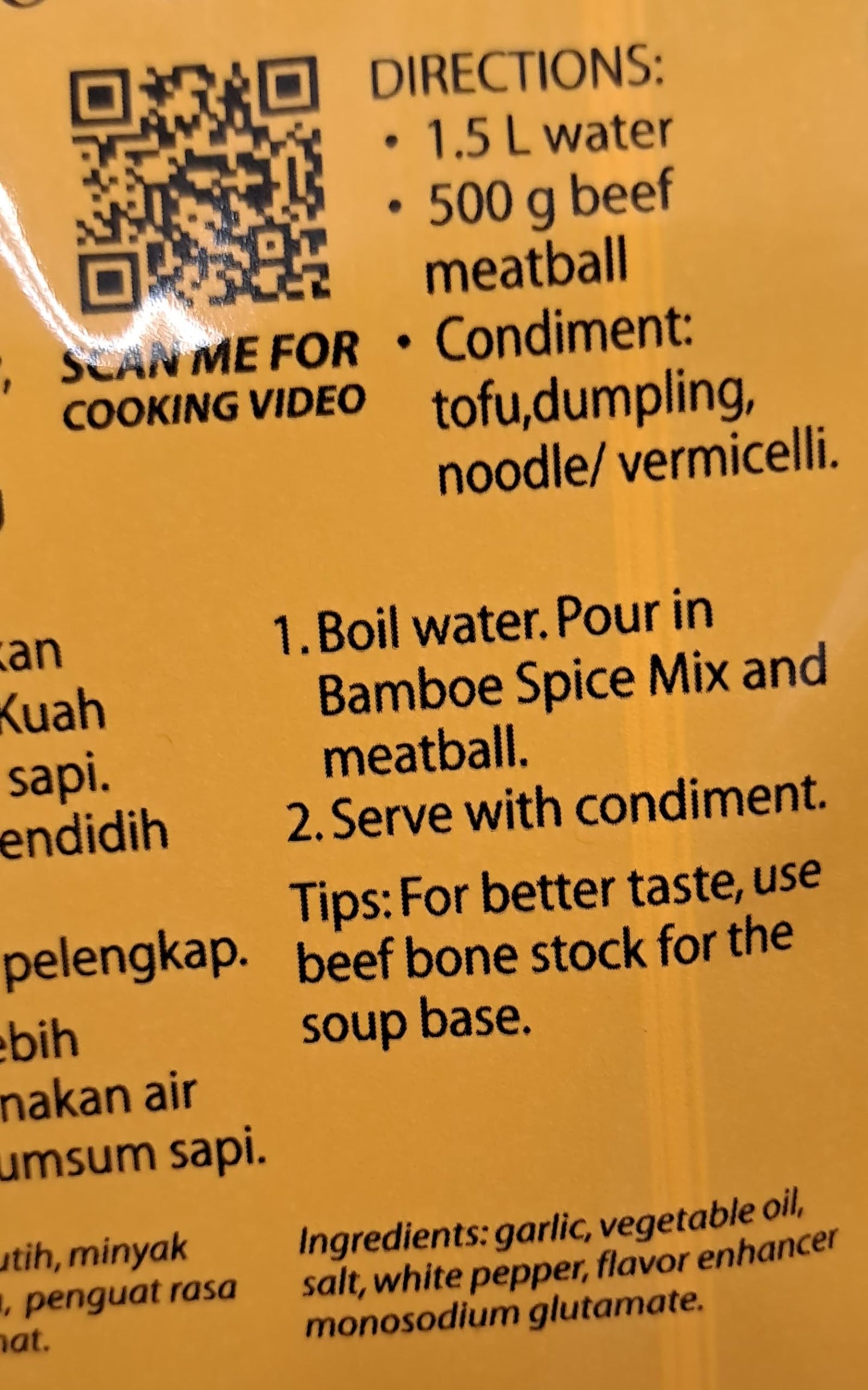 Bamboe Bumbu Kuah Bakso Meatball Soup Spice Mix, 60 Gram (Pack of 6)
