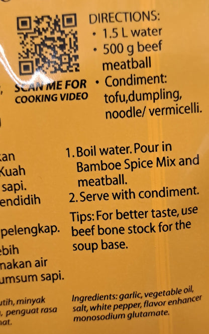 Bamboe Bumbu Kuah Bakso Meatball Soup Spice Mix, 60 Gram (Pack of 6)