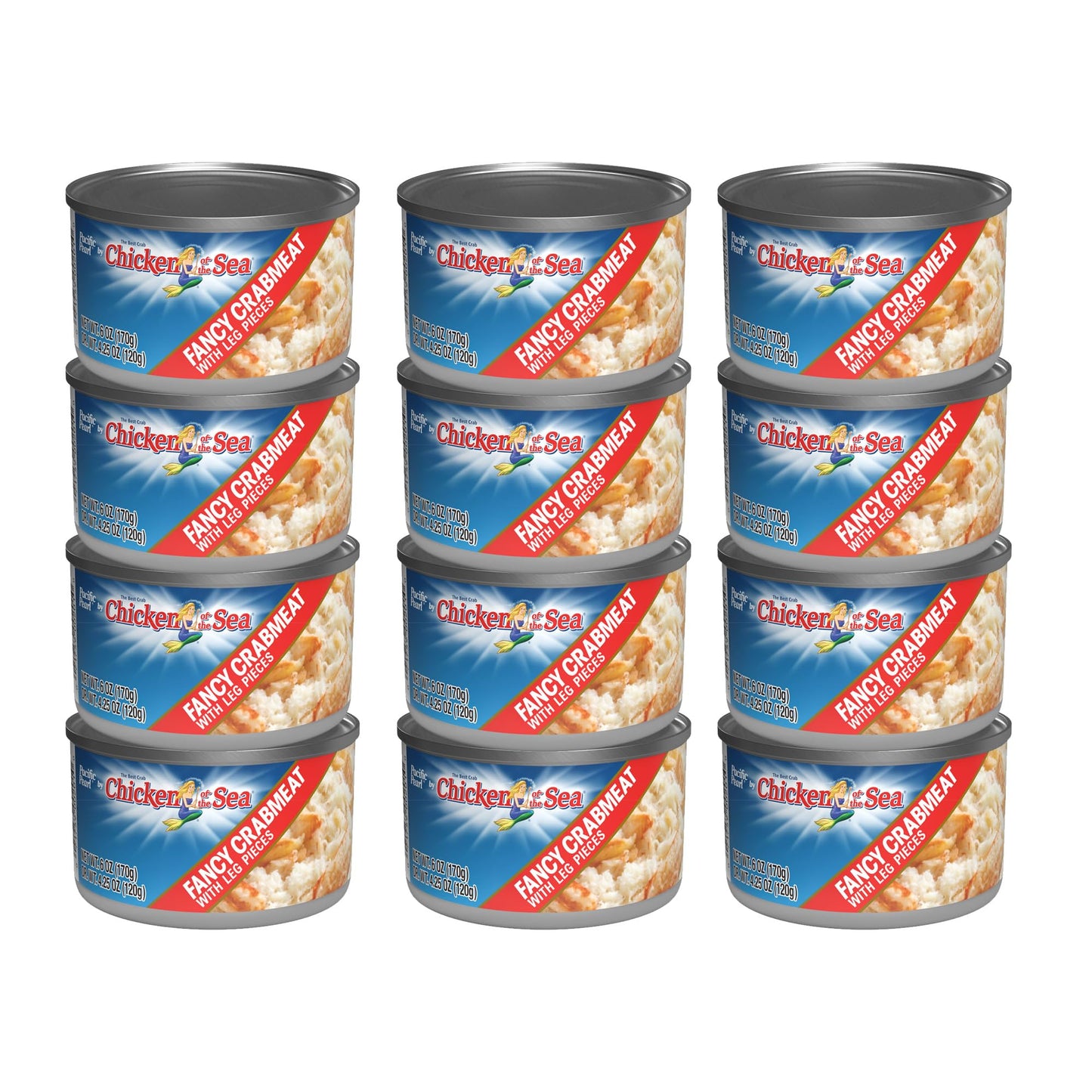 Pacific Pearl Fancy Crabmeat with Leg Pieces 6 oz. Can (Pack of 12)