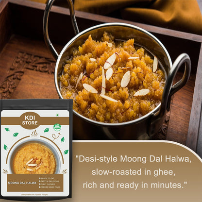 KDI Store Moong Dal Halwa, Ready to Eat, Organic USDA Certified, Freeze Dried Indian Sweet, Fully Cooked, 55g