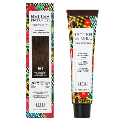Better Natured Permanent 5G Light Golden Brown Hair Color Dye - Naturally-derived, Vegan & 100% Gray Coverage that Lasts up to 8 Weeks