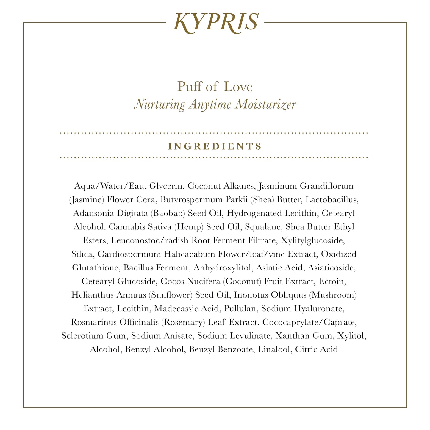 KYPRIS Nurturing Moisturizer Soothing Midweight