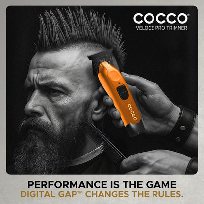 Cocco Hyper Veloce Pro Trimmer, Digital Gap Graphene Blade Edger, High-Torque Brushless BLDC Motor, Cordless, All-Metal Design, Lithium-Ion Battery, Charging Base Included
