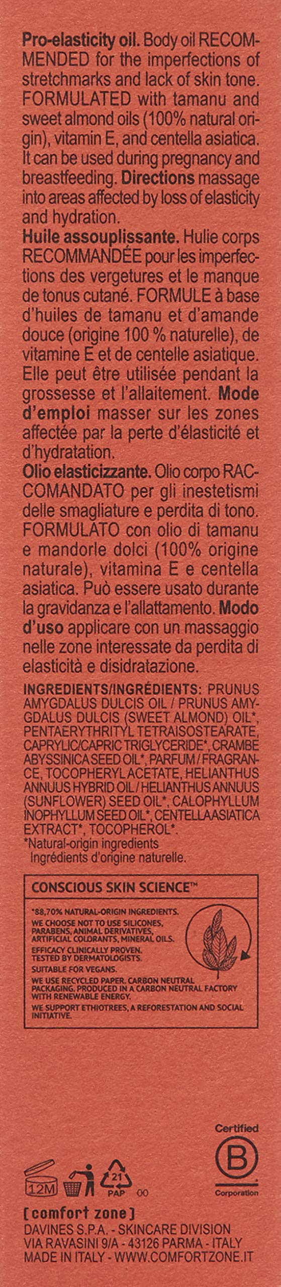 Body Strategist Oil, Elasticizing Body Oil, Targets Stretch Marks, Loss of Tone, Pregnancy Safe Firming Treatment, Natural Ingredients, Vegan, Made in Italy, 3.38 Fl Oz