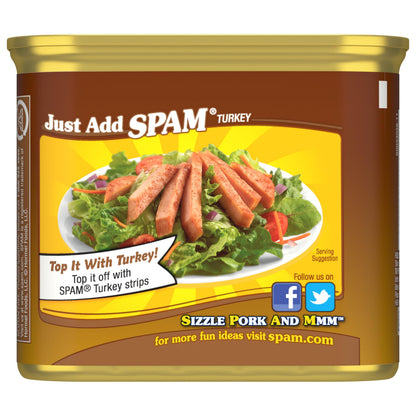 SPAM Oven Roasted Turkey, Canned Meat, 12 oz Can, (12 Pack)