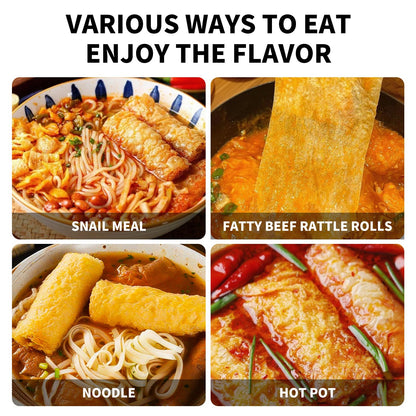 GCYYSIQS Bean Curd Roll,Fried Bean Skin Rolls,120g/4.23oz/bag,Asian Tofu Snack,for Hot Pot, Soup,Noodles响铃卷 (2bags)