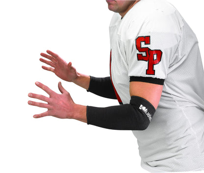MUELLER Sports Medicine Turf Sleeve for Men and Women, Arm Compression Support, Ideal for Protection Against Turf Burns & Court Abrasions, One Pair Included, Black, Large