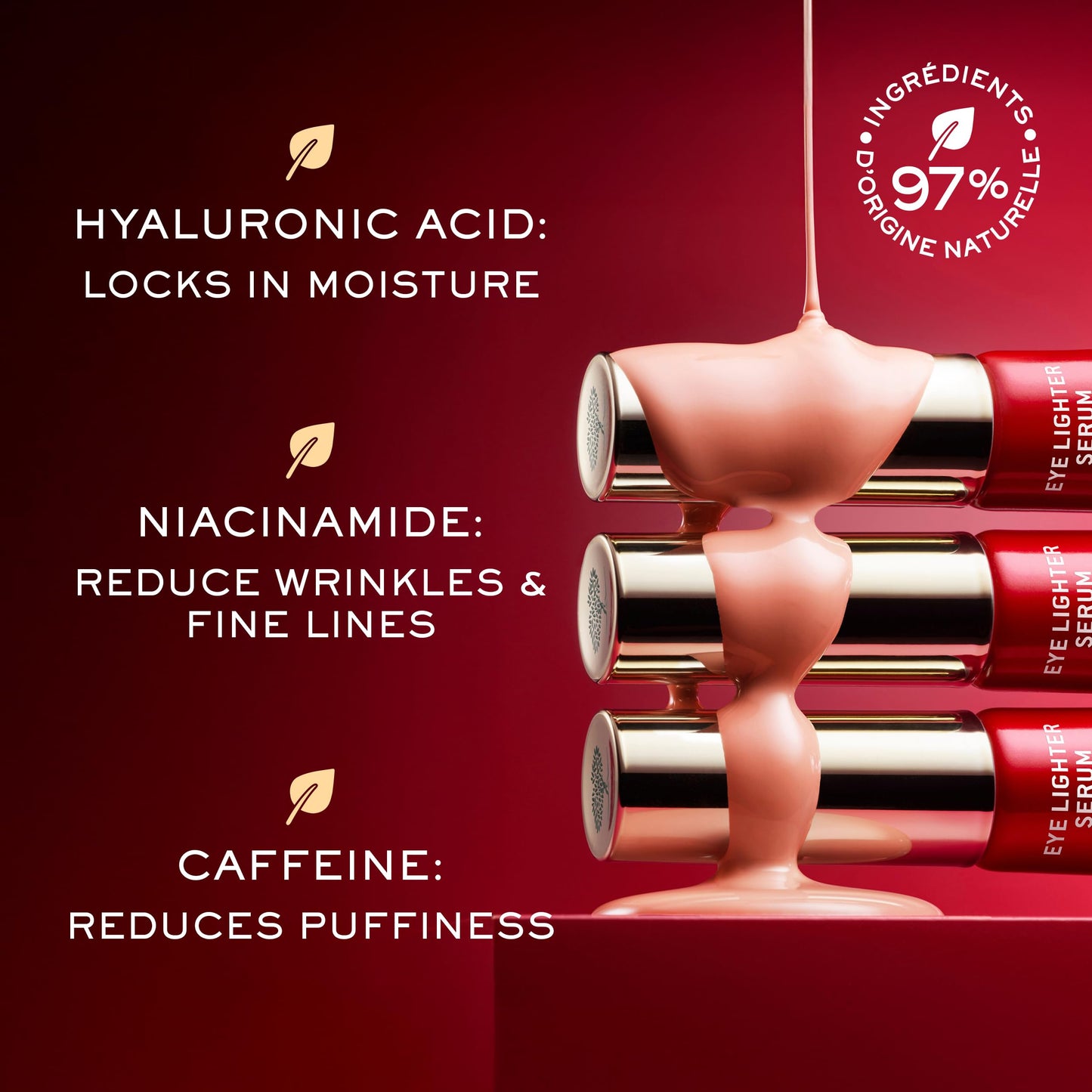 NUXE Merveillance Lift Eye Lighter Serum with Hyaluronic Acid, Niacinamide, and Caffeine. Brightens, Smooths and Hydrates Eye Contour. Reduces All Types of Dark Circles, 0.4 Fl Oz