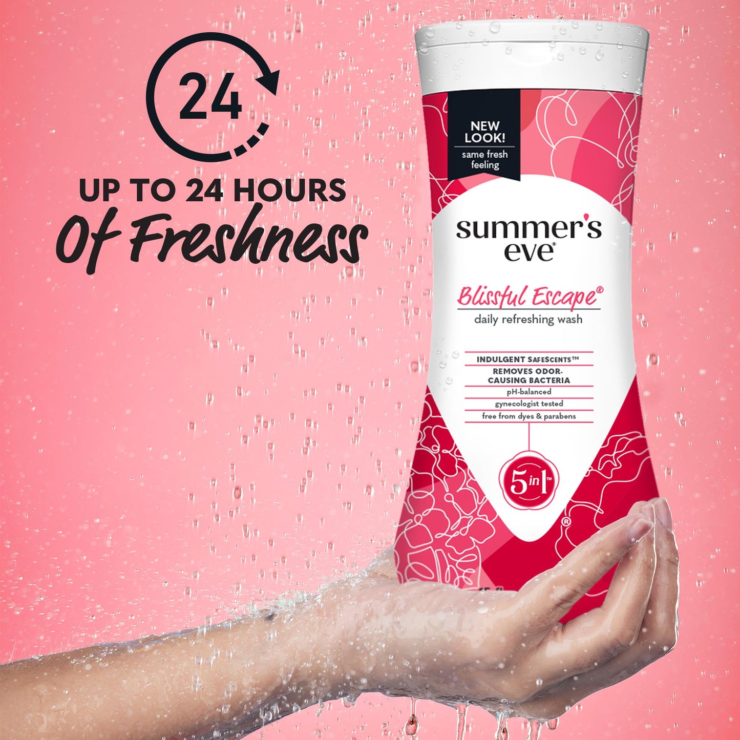 Summer's Eve Blissful Escape Body Wash (Pack of 3) & Feminine Wipes (32 Count) Bundle