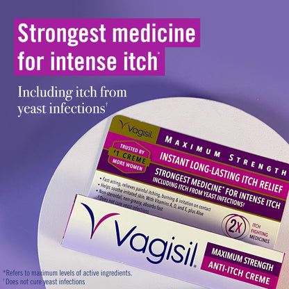 Carefree Panty Liners 100ct & Vagisil Maximum Strength Anti-Itch Cream, Feminine Care Bundle