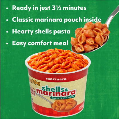 Smart Day Pasta in a Cup, 4-Pack, Quick & Delicious Instant Pasta Meal, Shelf-Stable, Ready in 3.5 Minutes, Sauce Pouch Included in Each Cup. (MARINARA)