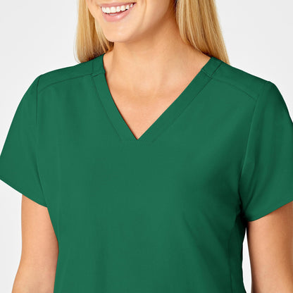 WonderWink Womens Flex Back V-Neck Top Medical Scrubs, Hunter Green, X-Small US
