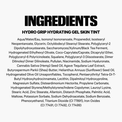 Milk Makeup Hydro Grip Hydrating Gel Skin Tint – 12HR Lightweight Buildable Coverage with Hyaluronic Acid for Natural Dewy Finish – Non-Comedogenic