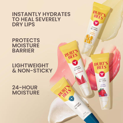 Burt’s Bees Rescue Lip Relief with Shea Butter and Echinacea, 100% Natural Origin, 0.35 Ounces(Pack May Vary)