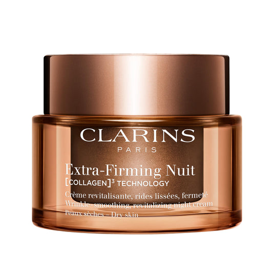 Clarins NEW Extra-Firming Night Moisturizer | Firming and Renewing Anti Aging Night Cream | Contains Collagen Polypeptide, Avocado Peptides, Shea Butter & Niacinamide | Refillable | Dry Skin Type