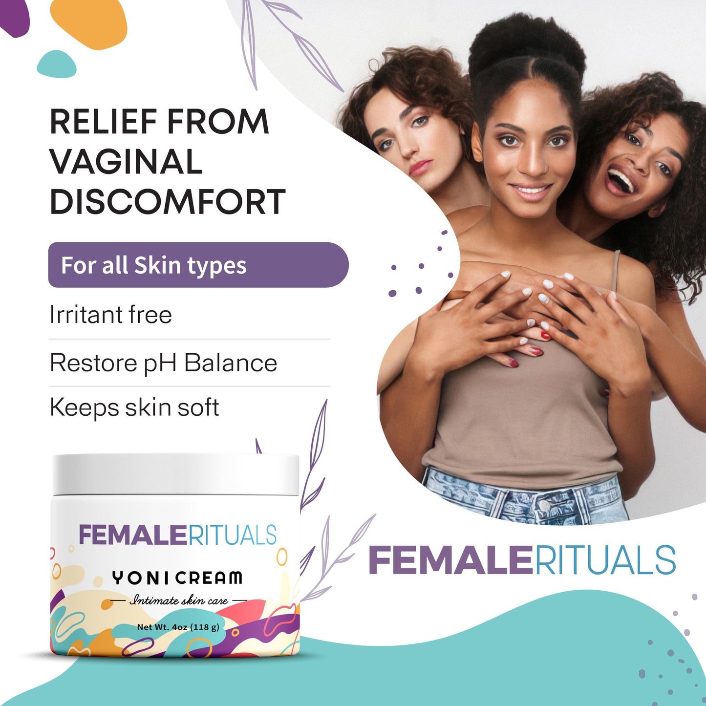 Intimate Vaginal Moisturizer for Women Clinically Tested for Dryness, Itching, Burning & Vagina Odor - All Natural Vaginal Moisture Cream for Feminine Care & Intimate Skin Care 4oz