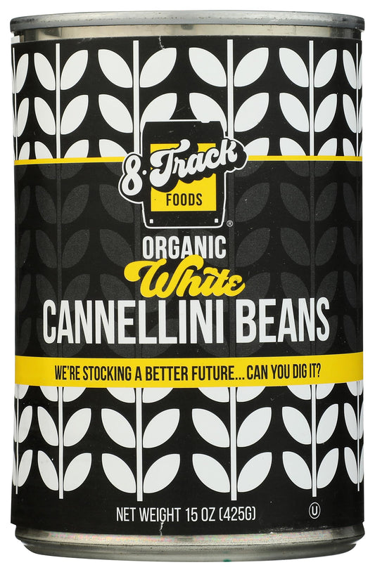 8 Track Foods Organic White Cannellini Beans, 15 Oz