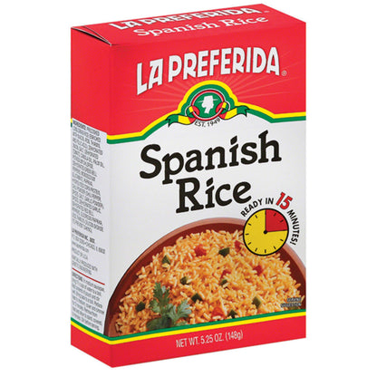 La Preferida Boxed Spanish Rice (Fluffy Mexican-Style Rice with Bell Peppers) – Ready in 15 Minutes. A Quick Side Dish for Any Meal. Vegan & Vegetarian-Friendly, 5.25 oz. (Pack of 12)