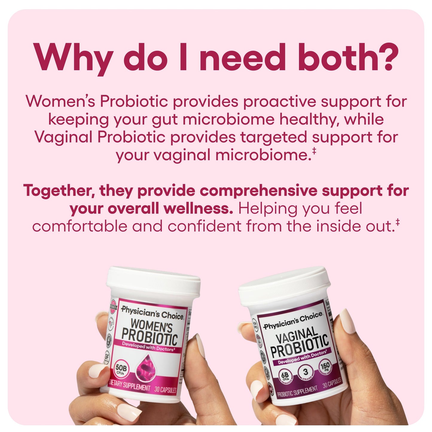 Physician's CHOICE Feminine Power Duo Bundle - Vaginal Probiotic 30ct + Womens Probiotic 60ct