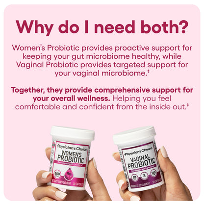 Physician's CHOICE Feminine Power Duo Bundle - Vaginal Probiotic 30ct + Womens Probiotic 60ct