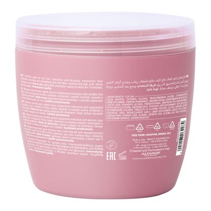 Alfaparf Milano Semi Di Lino Moisture Nutritive Mask for Dry Hair - Safe on Color Treated Hair - Sulfate, Paraben and Paraffin Free - Professional Salon Quality