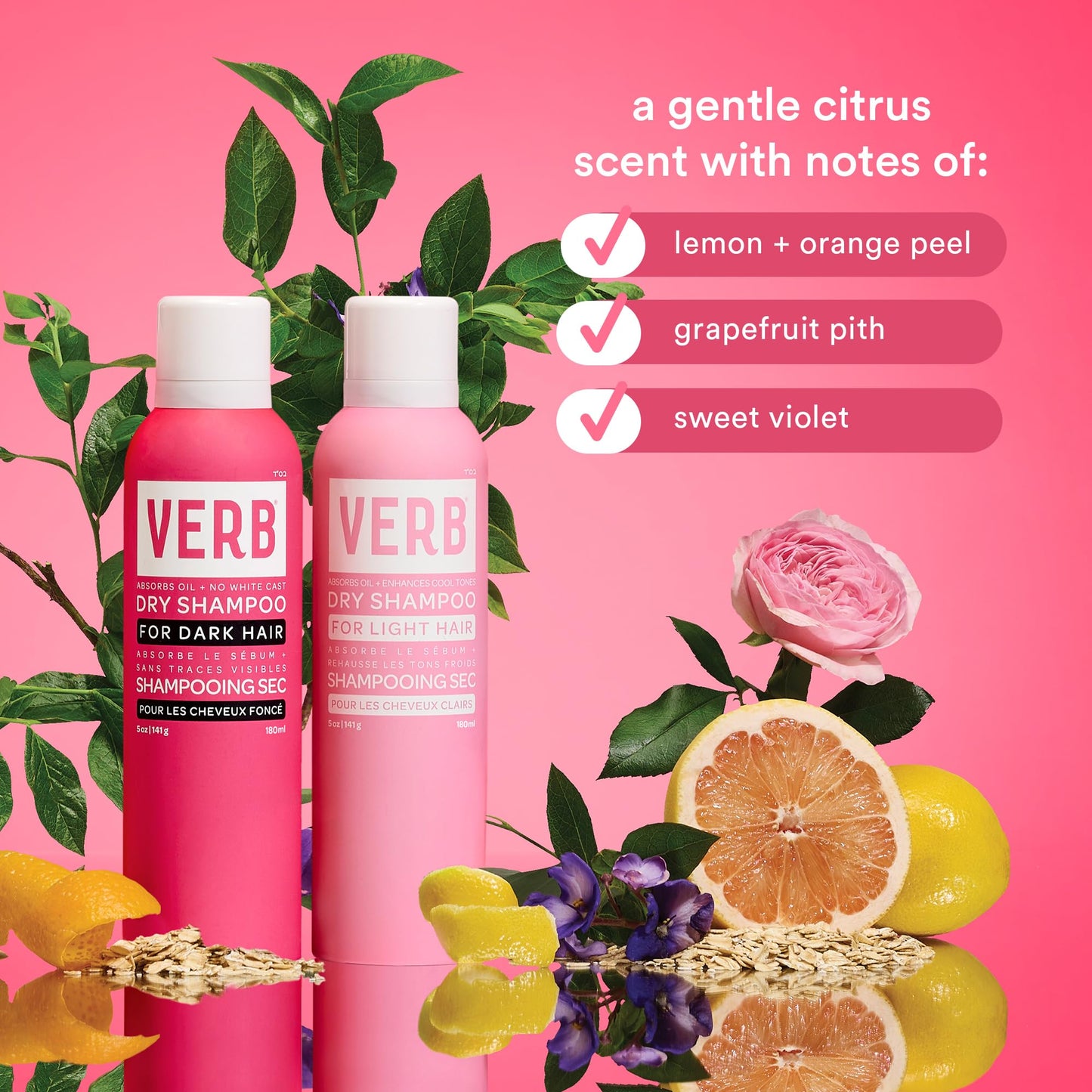 VERB Dry Shampoo Light - Refresh, Absorb Oils + Extends Styles - Refreshing Dry Shampoo Spray for Light Tones - Vegan, No Parabens or Harmful Sulfates