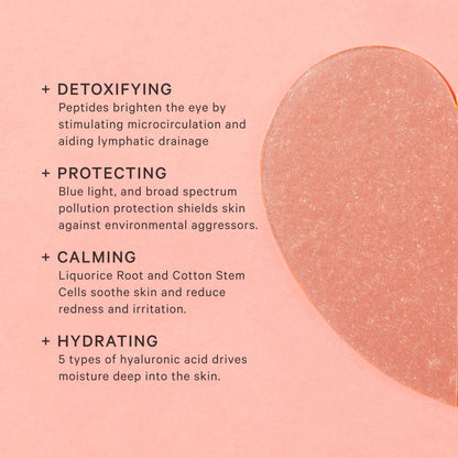 MZ SKIN Anti-Pollution Illuminating Eye Mask - Cooling Hydrogel Treatment for Bright Hydrated, Refreshed & Awakened Eyes, Anti-Fatigue, With Centella Asiatica and Hyaluronic Acid