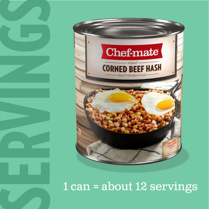 Chef-mate Corned Beef Hash, Canned Food and Canned Meat, 6 lb 11 oz (#10 Can Bulk)
