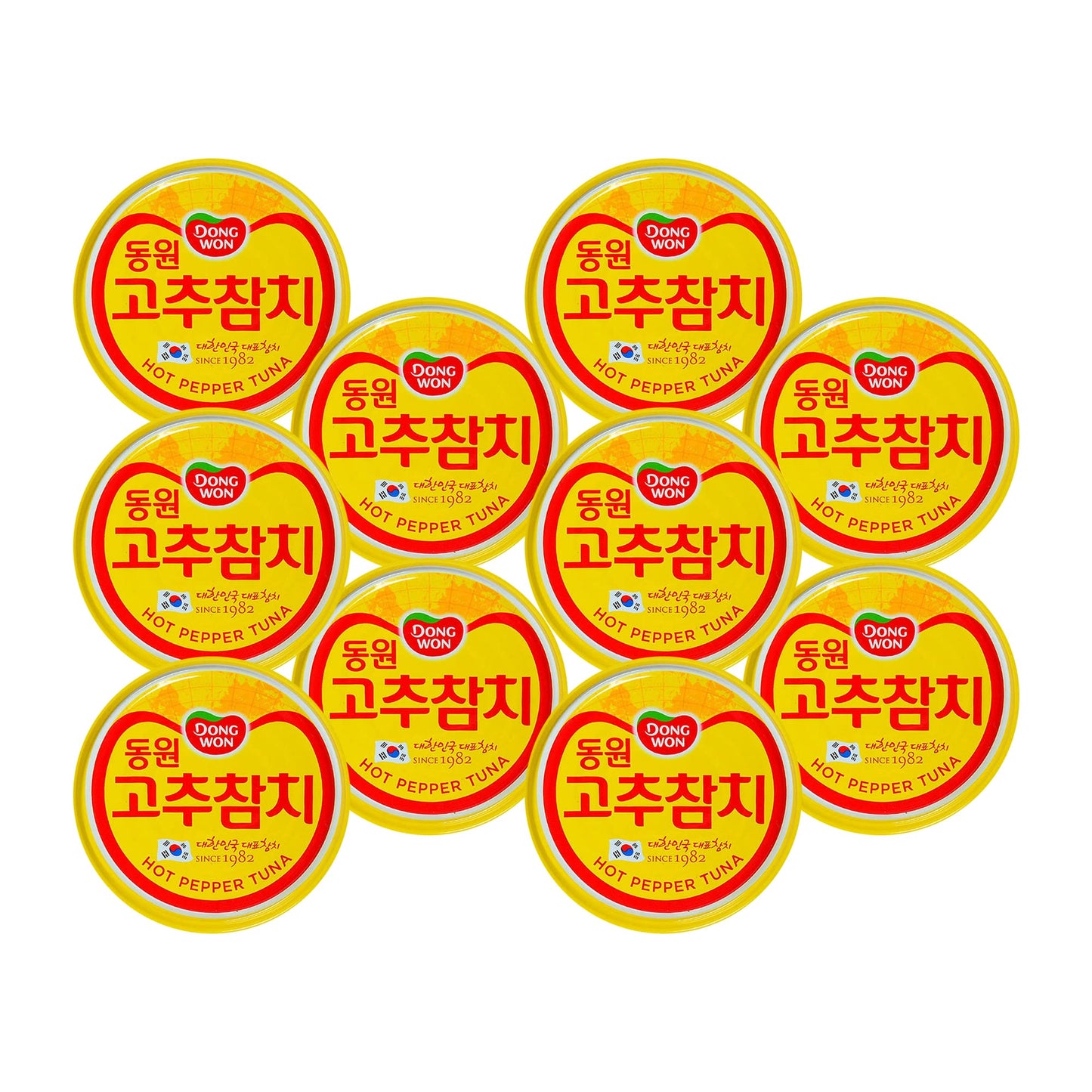 Dongwon Tuna Can Hot Pepper Sauce, 100g(3.5oz) x 10can - Korean Canned Tuna 고추참치