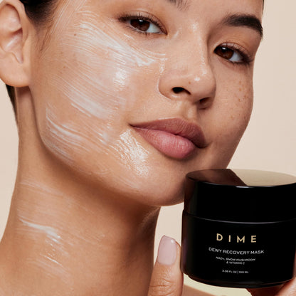 DIME Beauty Dewy Recovery Mask - Overnight Face Mask With Snow Mushroom Extract, NAD+, Vitamin C - Replenish Moisture, Restore Glow, Hydrating Face Mask 3.38 oz/100 mL
