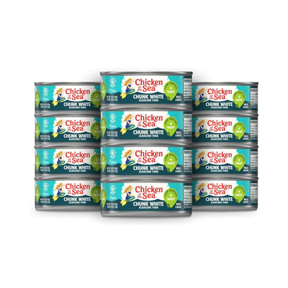 Chicken of the Sea Wild Caught Chunk White Albacore Tuna in Water, 5 oz Cans, 12-Count – High Protein 100% Classic Tuna in Water – Delicious, Easy, Nutritious Ready to Eat Meals