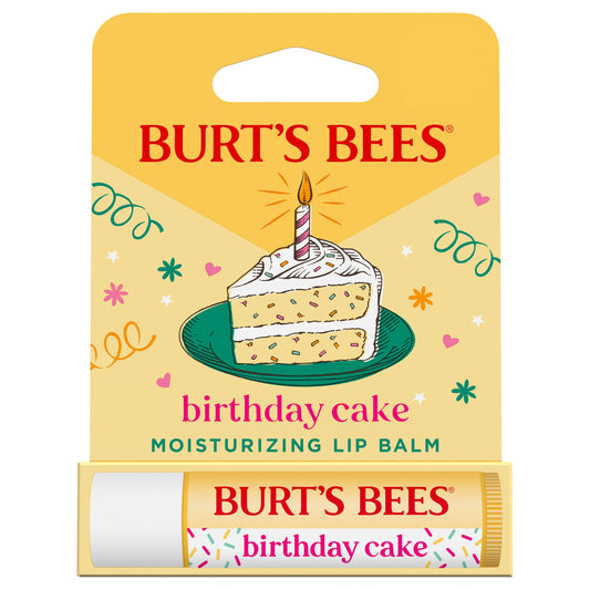 Burt's Bees Birthday Cake Lip Balm, Tint-Free, Natural Origin Lip Care, 1 Tube, 0.15 oz.