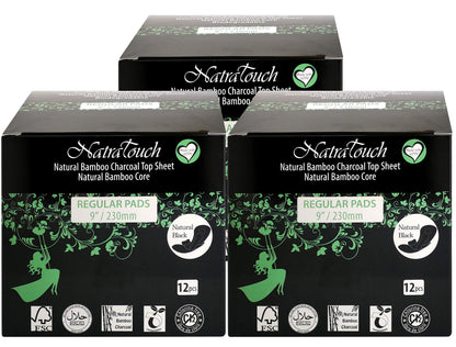 ~ COMPOSTABLE ~ Natural Bamboo Charcoal Regular Pads