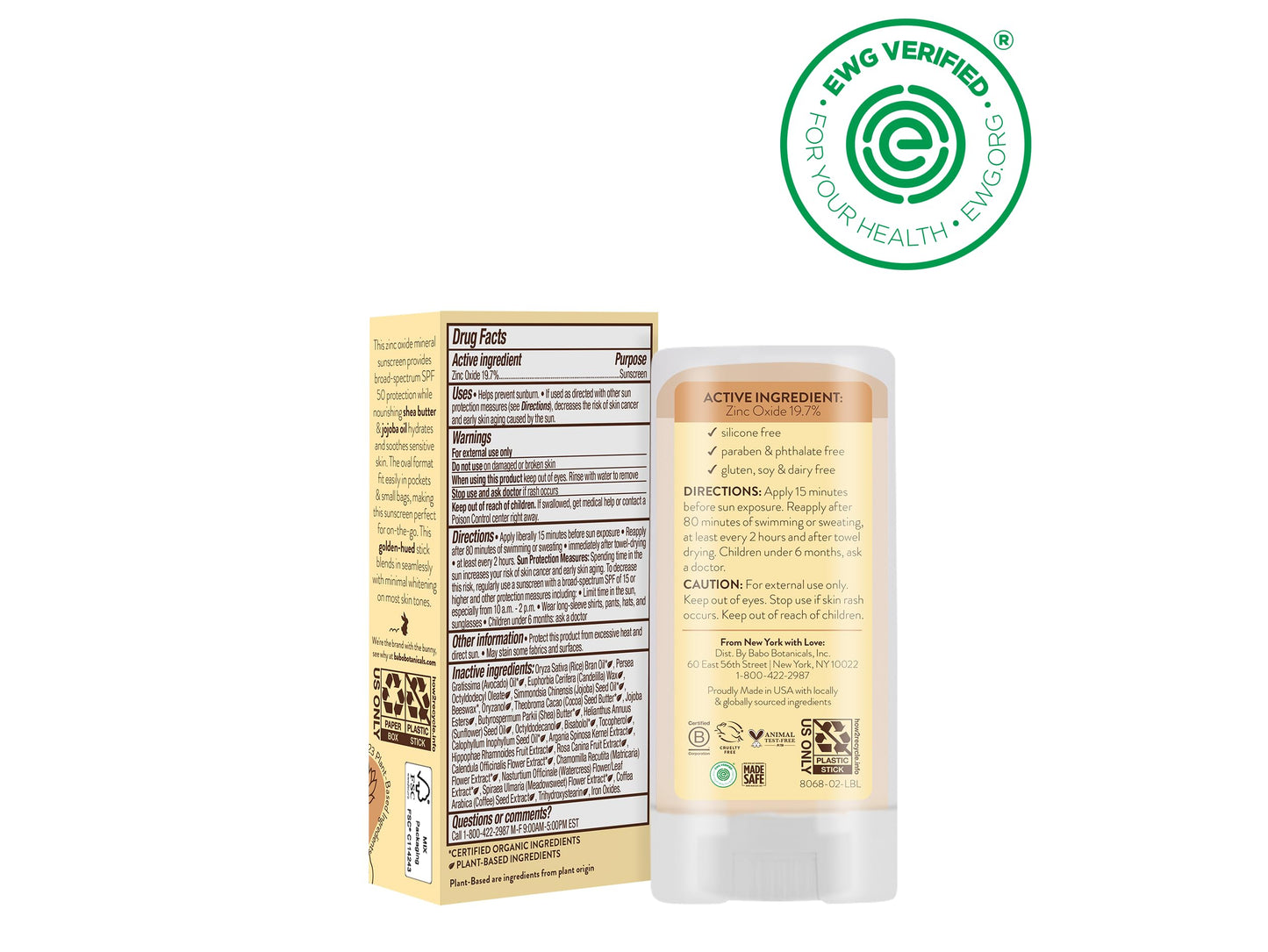 Babo Botanicals Daily Sheer Mineral Tinted Sunscreen Stick SPF50 - Natural Zinc Oxide - For Face - For all ages - EWG Verified - Water Resistant - Fragrance-Free - Various Sizes