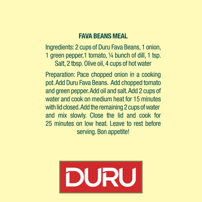 Duru Fava Beans 28.2 oz (800g), 100% Natural and Certificated, High Fiber and Protein, Non-GMO, Great for Vegan Recipes, Gluten Free