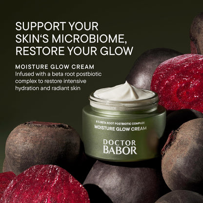 BABOR DOCTOR Microbiomic Moisture Glow Cream (50 ml) - Vegan Face Cream with Beetroot Complex and Hyaluronic Acid - Professional Skincare for Dry Skin'