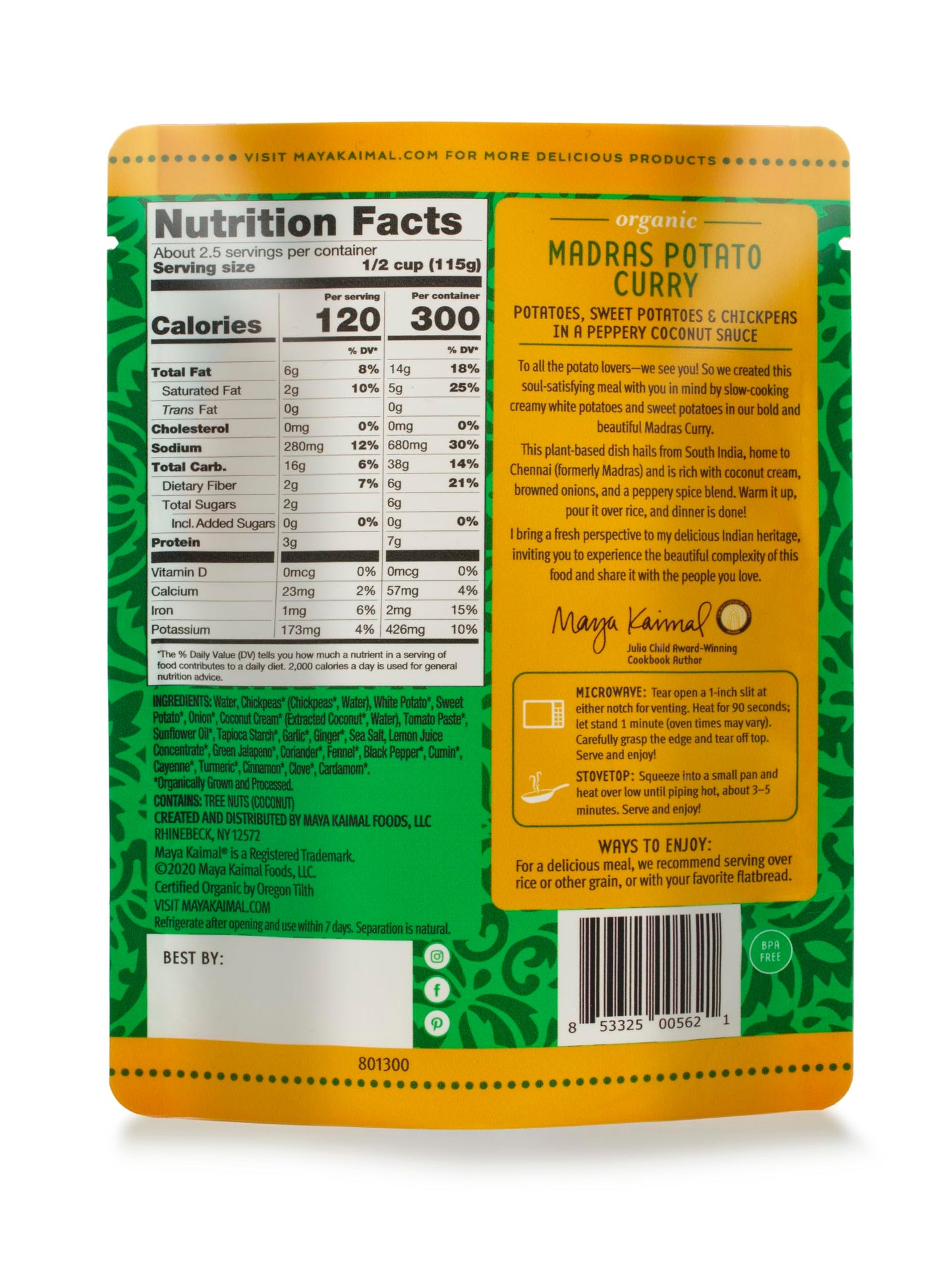 Maya Kaimal Organic Indian Vegetable Curry Variety | Microwaveable, Ready to Eat, Fully Cooked | Vegan | Organic | Kosher
