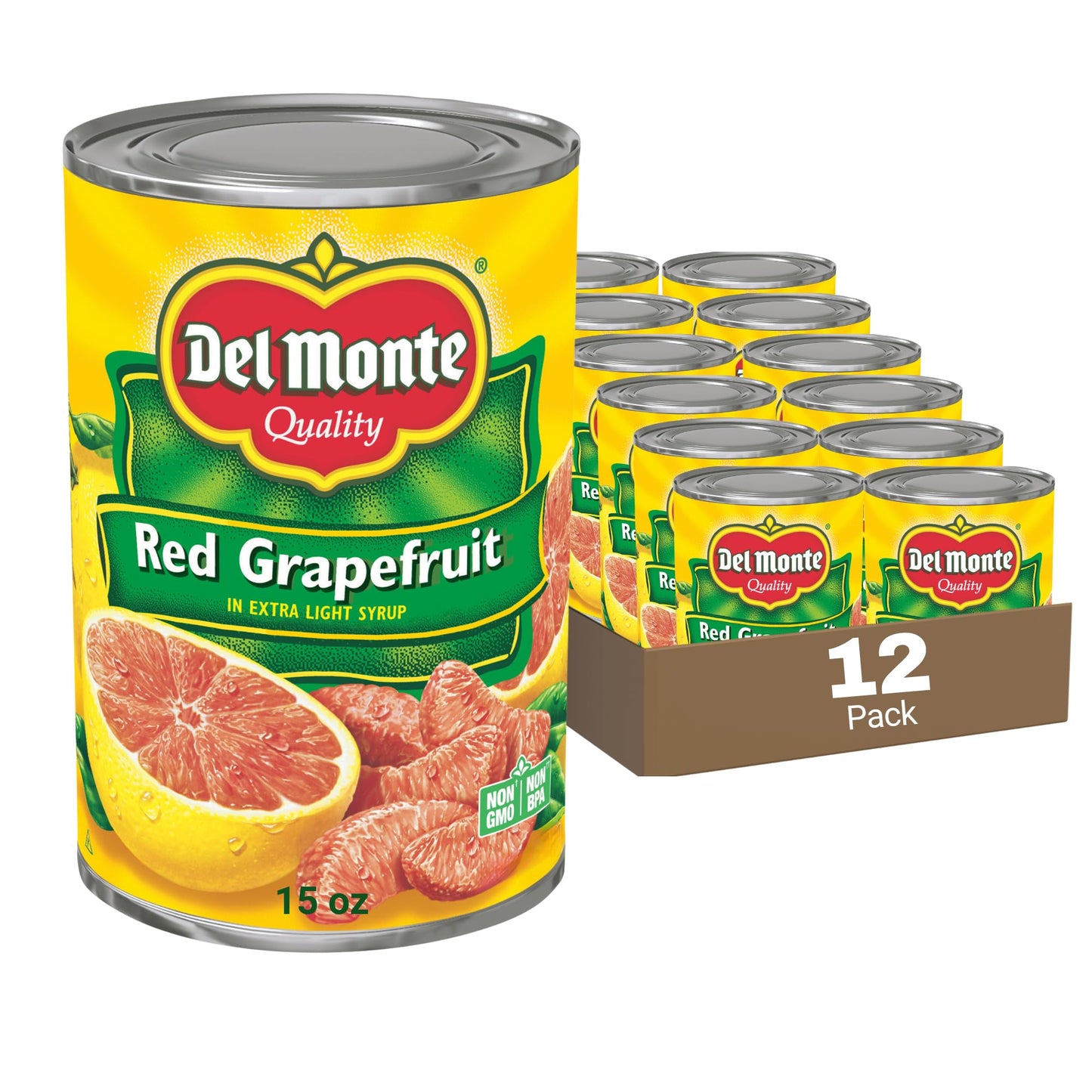 Del Monte Red Grapefruit Sections in Light Syrup, 15 oz. Can (pack of 12)