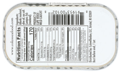COLES MACKEREL OLIVE OIL 4.4 oz
