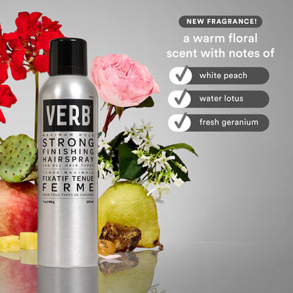 VERB Strong Finishing Hairspray, 7 oz - Firm Hold + Humidity Resistant - Warm Floral Scent