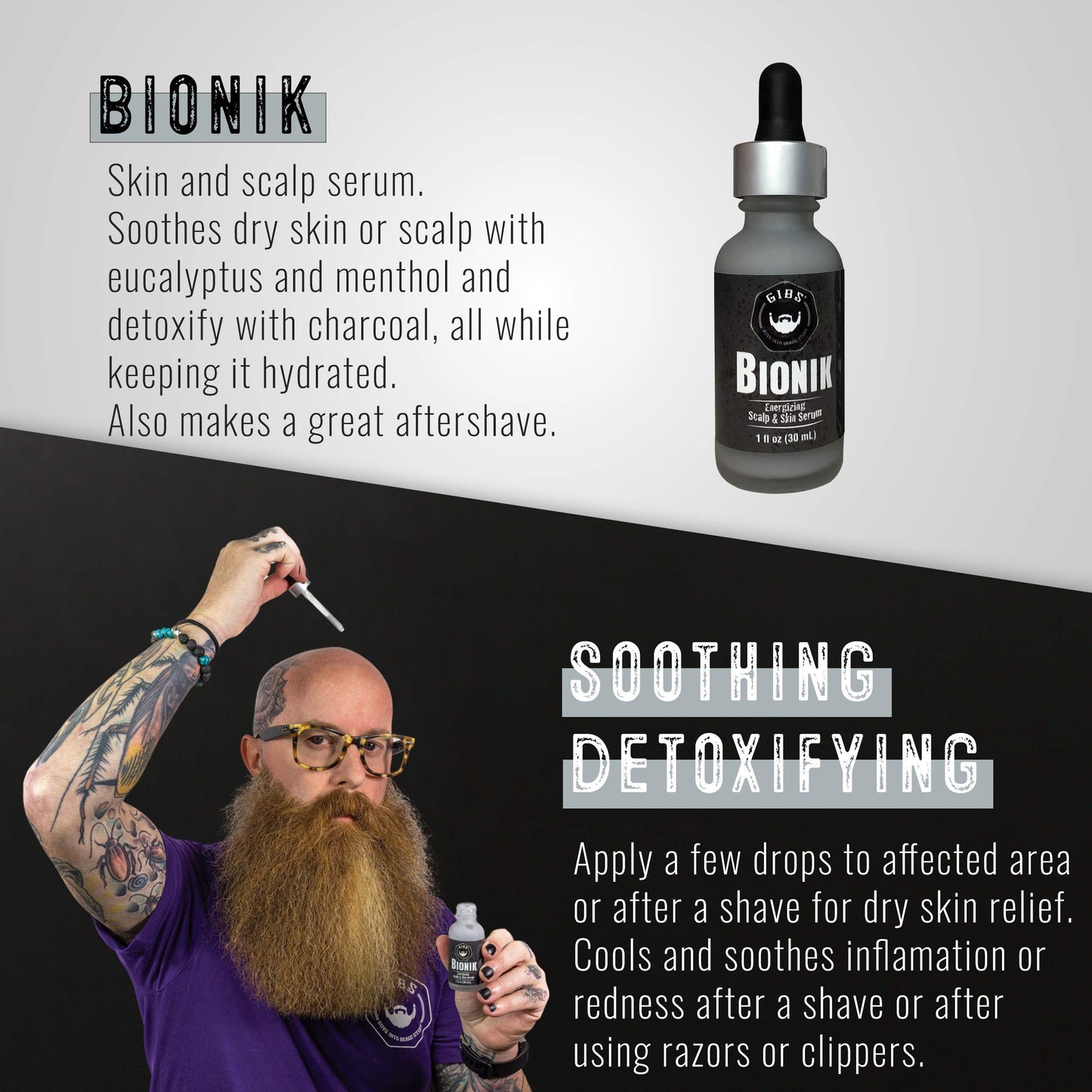 GIBS Grooming Bionik Energizing Scalp & Skin Serum, 1 Fl Oz