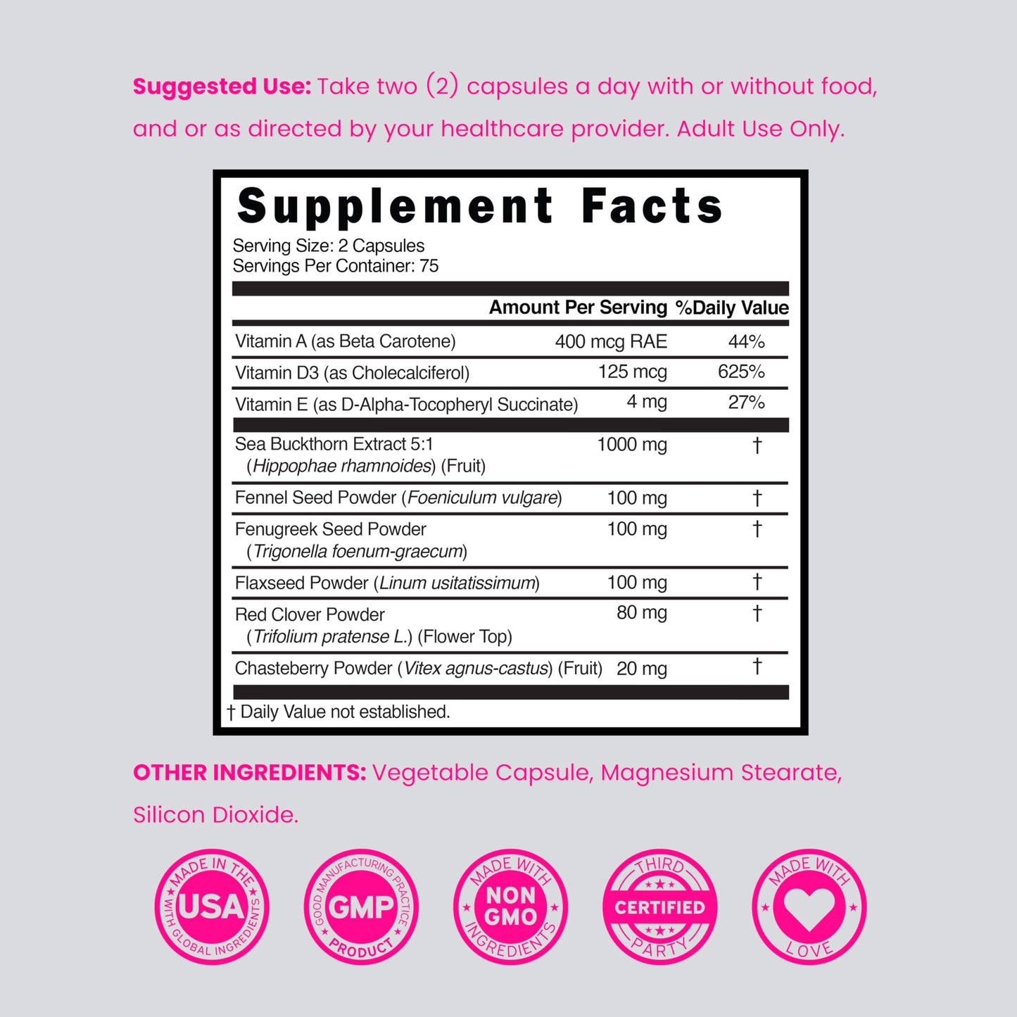 Vaginal Moisturizer & Dryness Supplement (150 Capsules) Support Vaginal Wetness & Health - Female Lubrication - Made in USA - Vegan, Non GMO, 3rd Party Tested - Best Product - 2.5 Month Supply