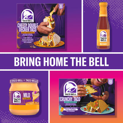 Taco Bell Crunchy Taco Cravings Kit with 12 Crunchy Taco Shells, Taco Bell Mild Sauce & Seasoning, 8.85 oz Box